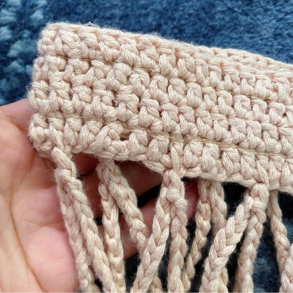 🐚 ZARA TAN CROCHET CUT OUT HIGH WAIST BEADED FRINGE BEACH SKIRT! (No bottoms) - Picture 7 of 11